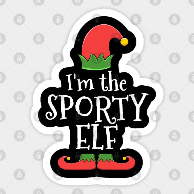 Sporty Elf for Matching Family Christmas Group Sticker by jkshirts